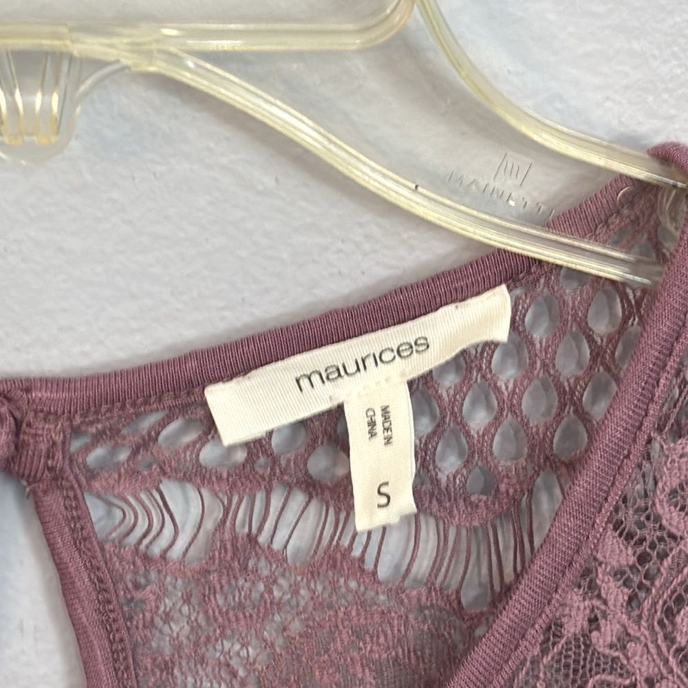 Maurice’s | Purple Pink Lace Women’s Tank Top Sleeveless Blouse Size S - Picture 8 of 15